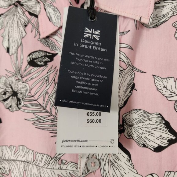 London Peter Werth Men's Pink Floral Button Down Shirt Size XL Hawaiian Beach - Picture 3 of 8